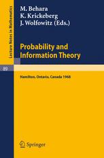 Probability and information theory : proceedings of the International symposium at McMaster University, Canada, April, 1968