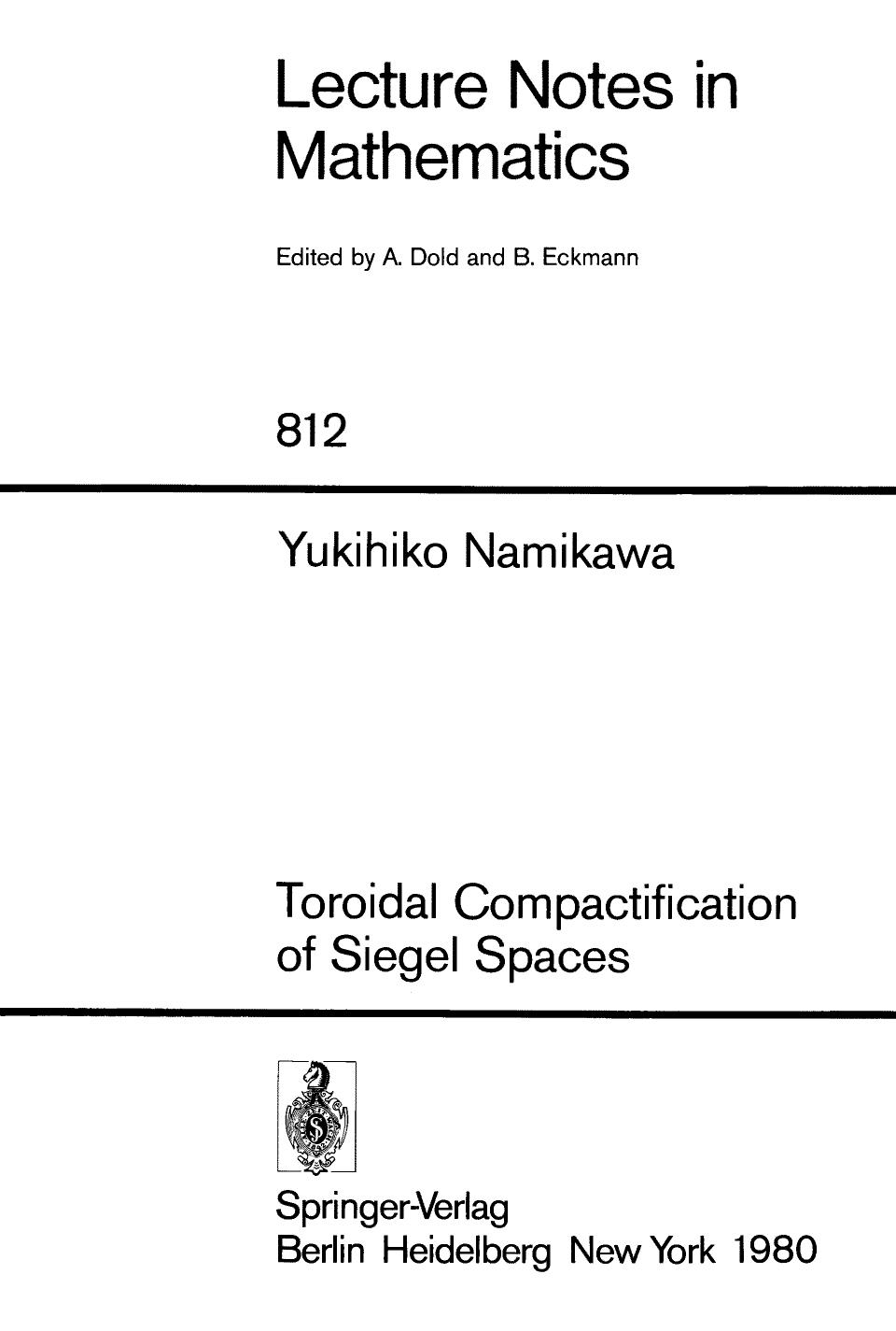 Toroidal compactification of Siegel spaces