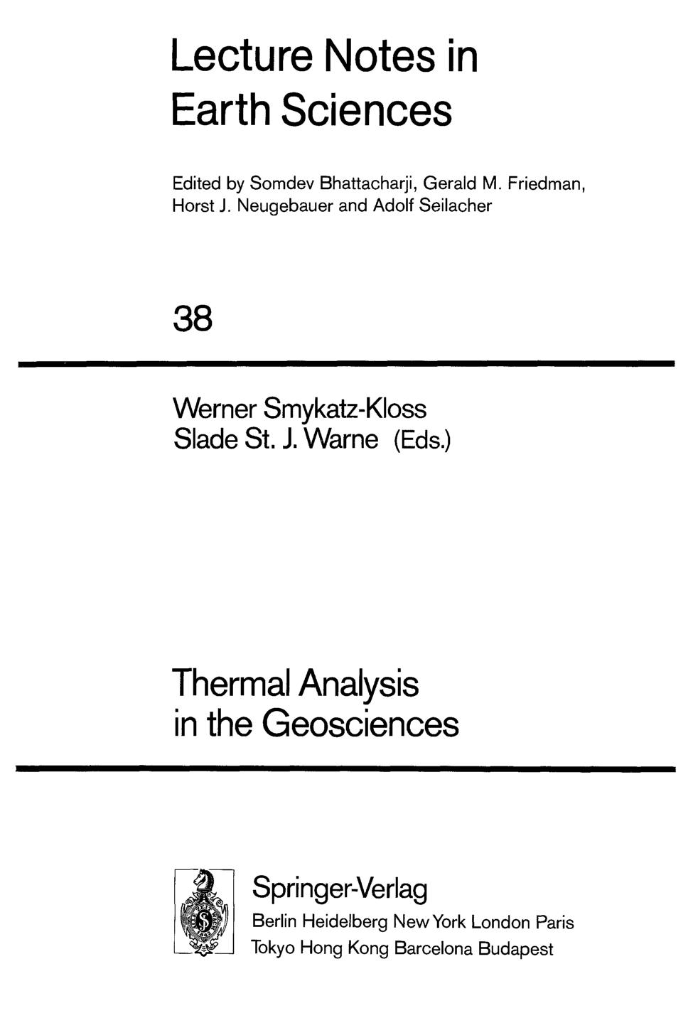 Thermal analysis in the geosciences