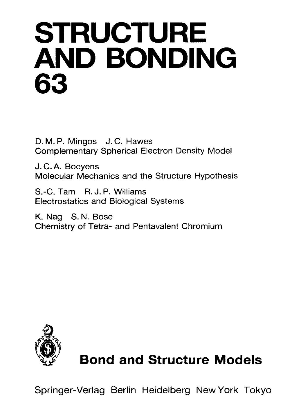 Bond and structure models