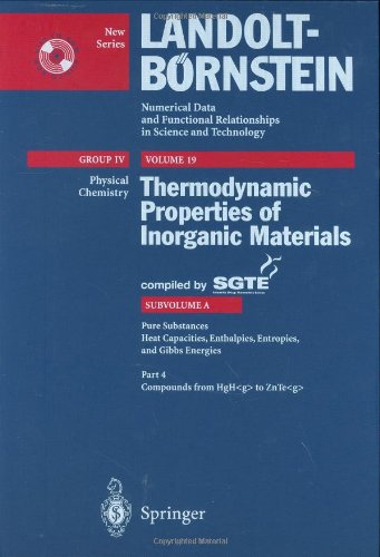 Compounds From Hg H&lt;G&gt; To Zn Te&lt;G&gt; (Landolt Bornstein)