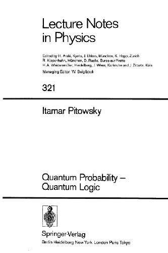 Quantum Probability Quantum Logic