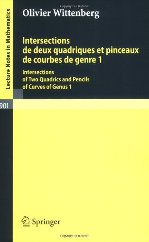 Intersections de Deux Quadriques Et Pinceaux de Courbes de Genre 1/Intersections Of Two Quadrics And Pencils Of Curves Of Genus 1