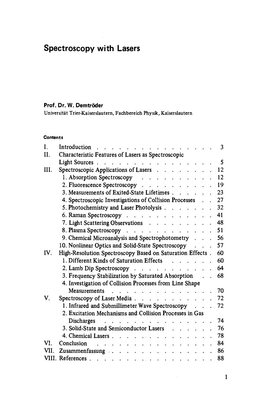 Laser spectroscopy