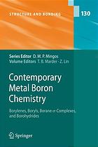 Contemporary Metal Boron Chemistry I