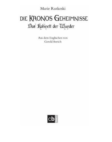 Das Kabinett der Wunder Die Kronos-Geheimnisse