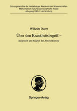 Über den Krankheitsbegriff - dargestellt am Beispiel der Arteriosklerose