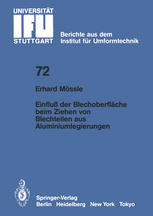 Einfluß der Blechoberfläche beim Ziehen von Blechteilen aus Aluminiumlegierungen