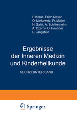 Ergebnisse der Inneren Medizin und Kinderheilkunde : Sechzehnter Band