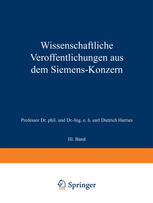 Wissenschaftliche Veröffentlichungen aus dem Siemens-Konzern : III. Band