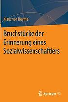 Bruchstucke Der Erinnerung Eines Sozialwissenschaftlers