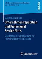 Unternehmensreputation Und Professional Service Firms