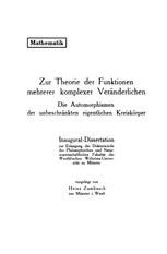 Zur Theorie der Funktionen Mehrerer Komplexer Veränderlichen : Die Automorphismen der Unbeschränkten Eigentlichen Kreiskörper.