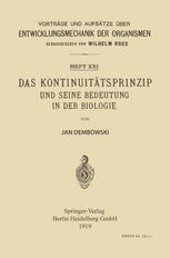 Das Kontinuitt̃sprinzip und seine Bedeutung in der Biologie