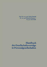 Handbuch der Gesellschaftsverträge in Personalgesellschaften