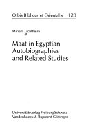 Maat In Egyptian Autobiographies And Related Studies