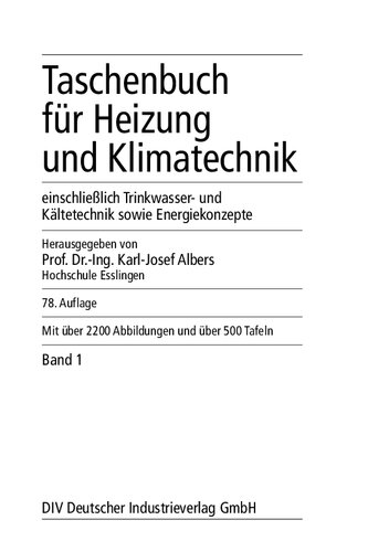 Recknagel - Taschenbuch für Heizung + Klimatechnik 78. Ausgabe 2017/2018 einschließlich Trinkwasser- und Kältetechnik sowie Energiekonzepte
