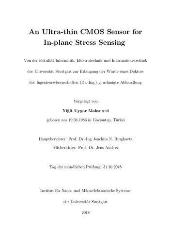 An Ultra-thin CMOS Sensor for In-plane Stress Sensing