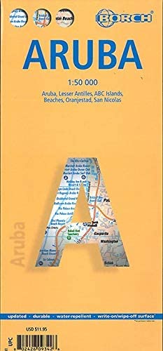 Laminated Aruba Map by Borch (English, Spanish, French, Italian and German Edition)