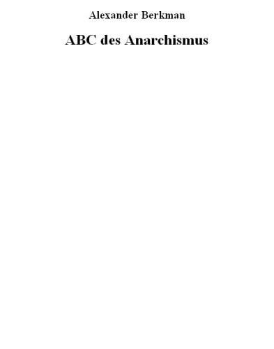 ABC des Anarchismus