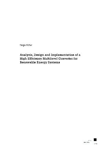 Analysis, design and implementation of a high efficiency multilevel converter for renewable energy systems