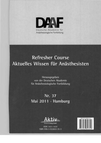 Refresher course / Nr. 37. 14. - 17. Mai 2011, Hamburg