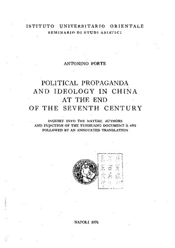 Political Propaganda and Ideology in China at the End of the Seventh Century