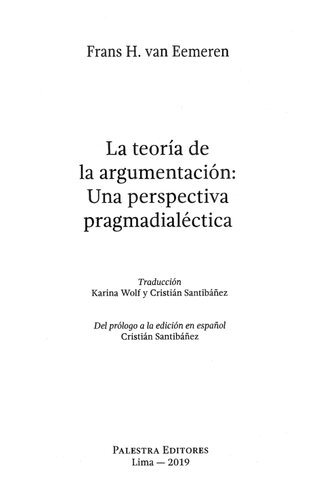 La teoría de la argumentación una perspectiva pragmadialéctica