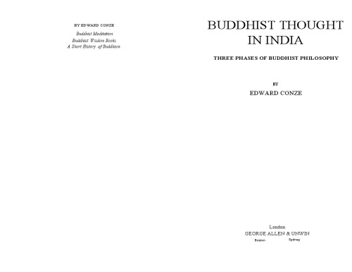 Buddhist Thought in India