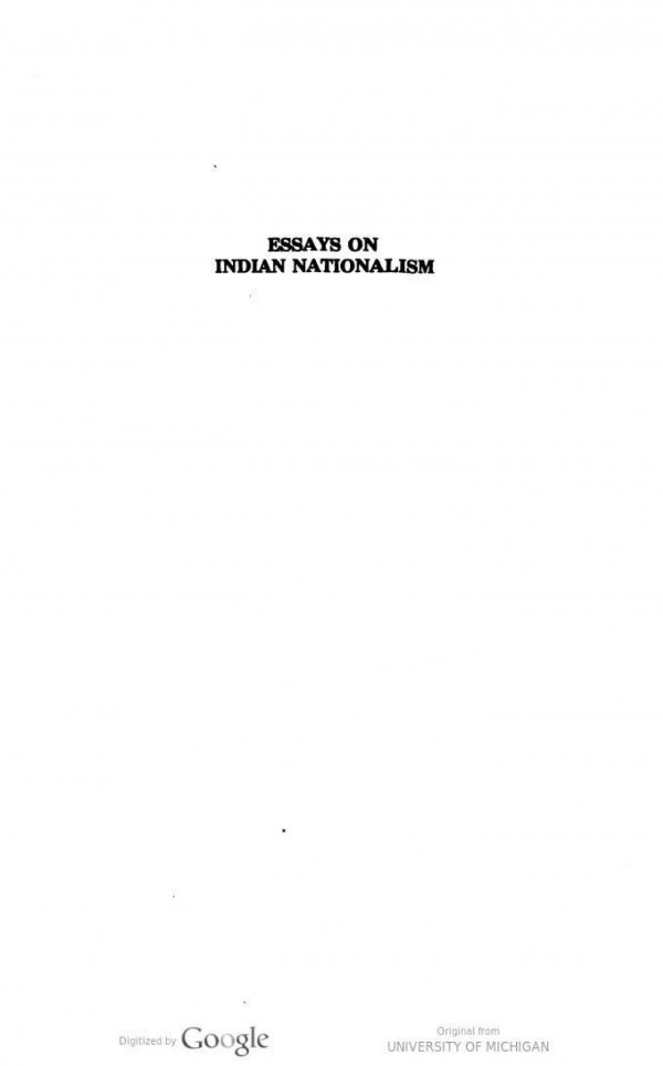 Essays on Indian Nationalism