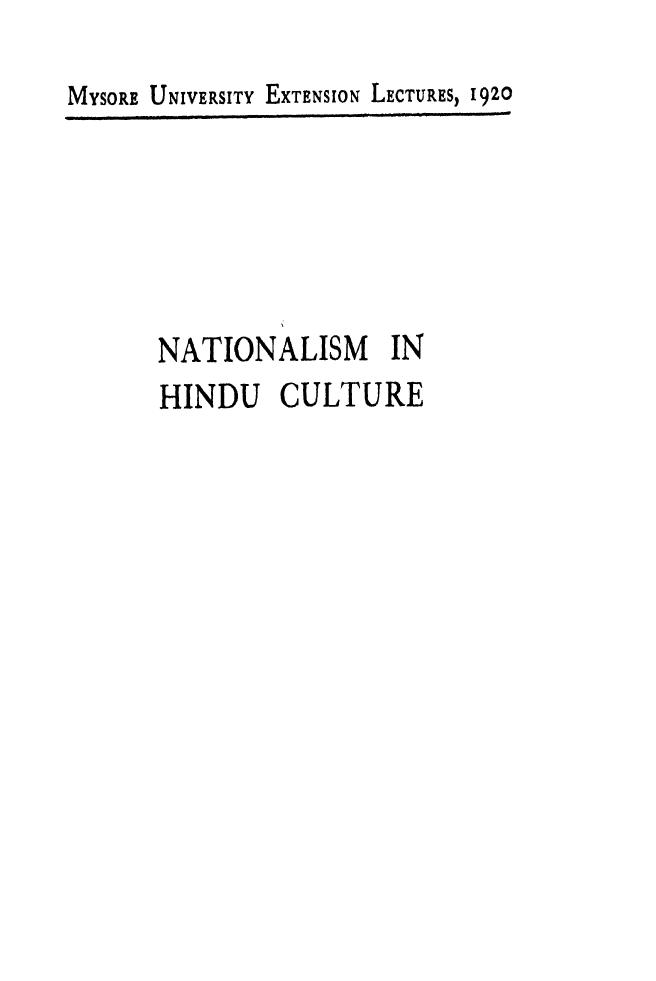 Nationalism in Hindu culture