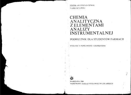 Chemia analityczna z elementami analizy instrumentalnej : podręcznik dla studentów farmacji