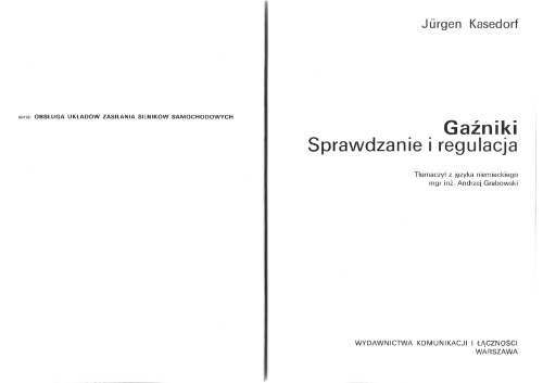 Gaźniki : sprawdzanie i regulacja