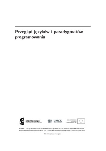 Przegląd języków i paradygmatów programowania