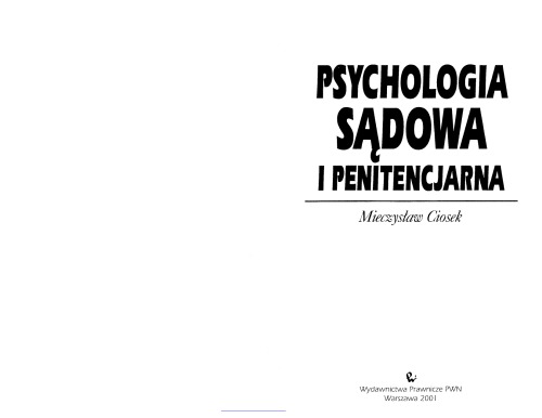 Psychologia sądowa i penitencjarna