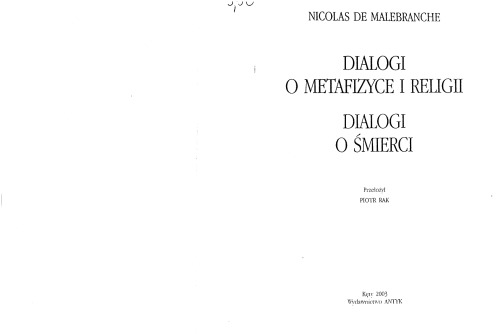 Dialogi o metafizyce i religii ; Dialogi o śmierci