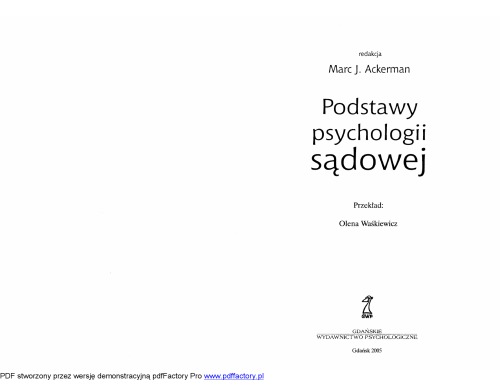 Podstawy psychologii sądowej