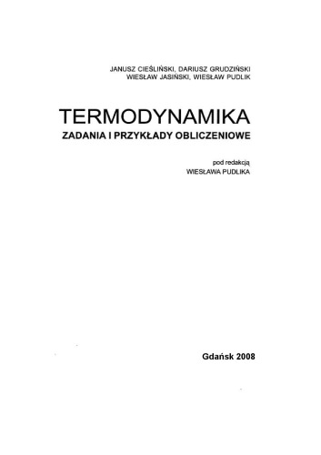 Termodynamika : zadania i przykłady obliczeniowe