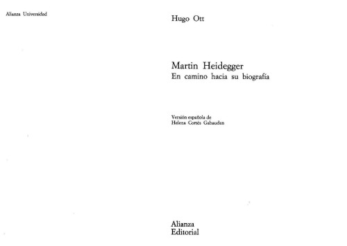 Martin Heidegger : en camino hacia su biografia.