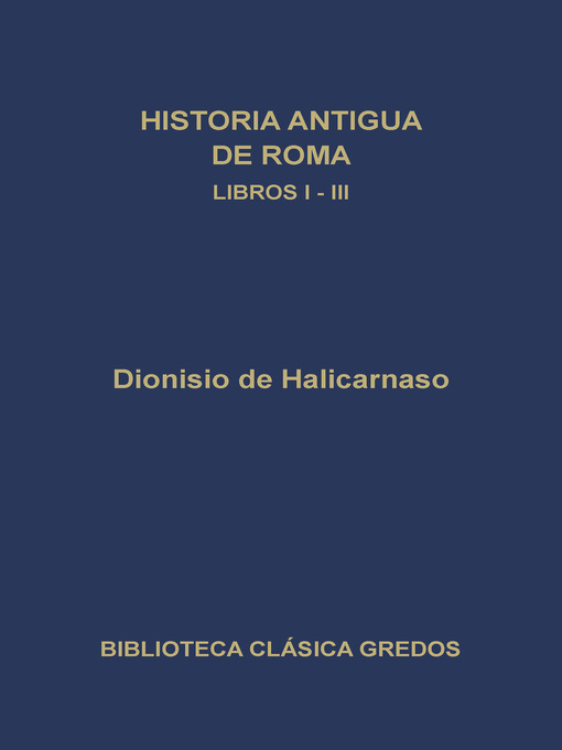 Historia antigua de Roma. Libros I-III