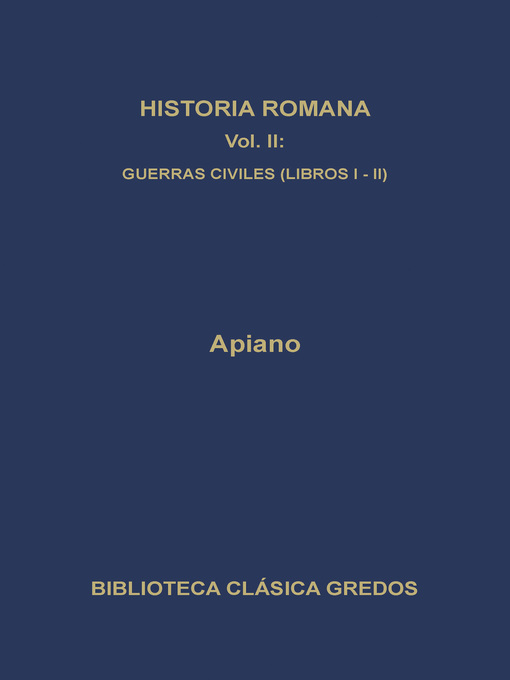 Historia romana II. Guerras civiles (Libros I-II)