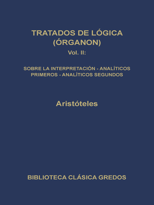 Tratados de lógica (Órganon) II