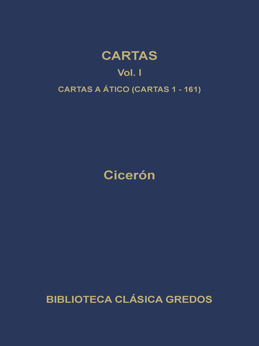 Cartas I. Cartas a Ático (cartas 1-161D)