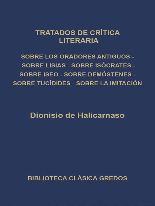 Tratados de crítica literaria