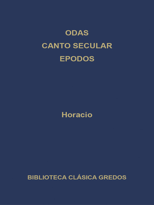 Odas. Canto secular. Epodos