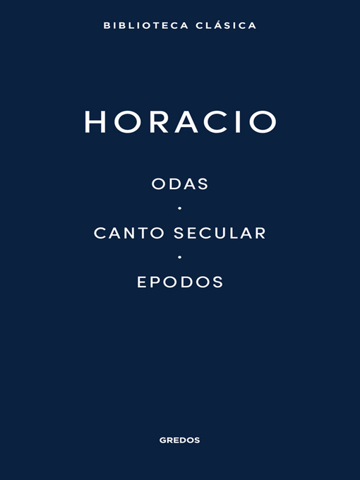 · Odas · Canto secular · Epodos