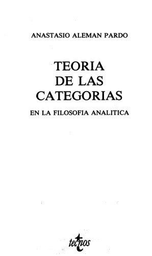 Teoría de las categorías : en la filosofía analítica