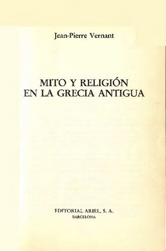 Mito y Religion En La Grecia Antigua