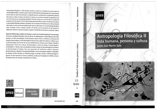 Antropología filosófica II. Vida humana, persona y cultura (GRADO)