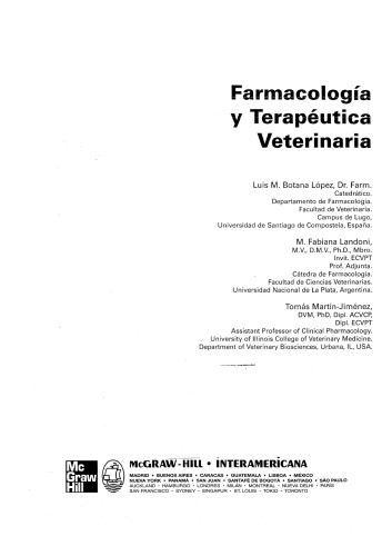 Farmacología y terapéutica veterinaria